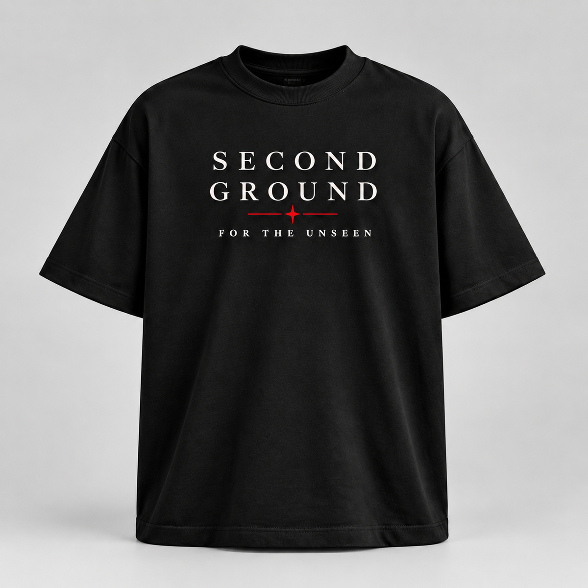 Second Ground – 004 Black Heavyweight Tee