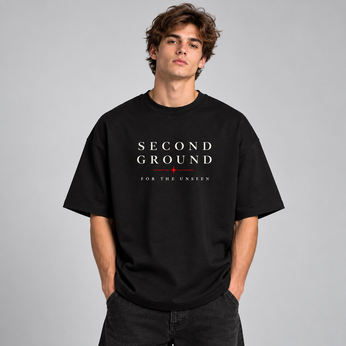 Second Ground – 004 Black Heavyweight Tee